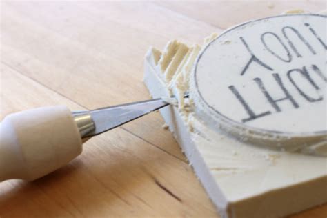 custom v carved rubber stamp